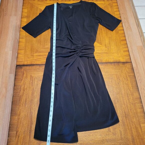 Ann Taylor Black Wrap Top Dress with Gathered Banding at Waist - Picture 13 of 14